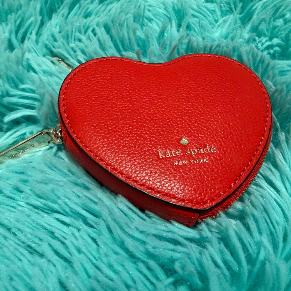 Brand New Kate Spade Vibrant Red Leather with Gold Detail